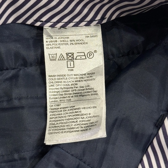 Banana Republic Ryan Pants Women Size 14 Navy Wool Blend Office Career Trousers - Picture 9 of 9